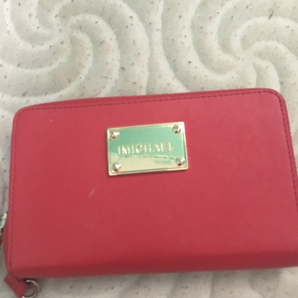Red Michael kors wallet